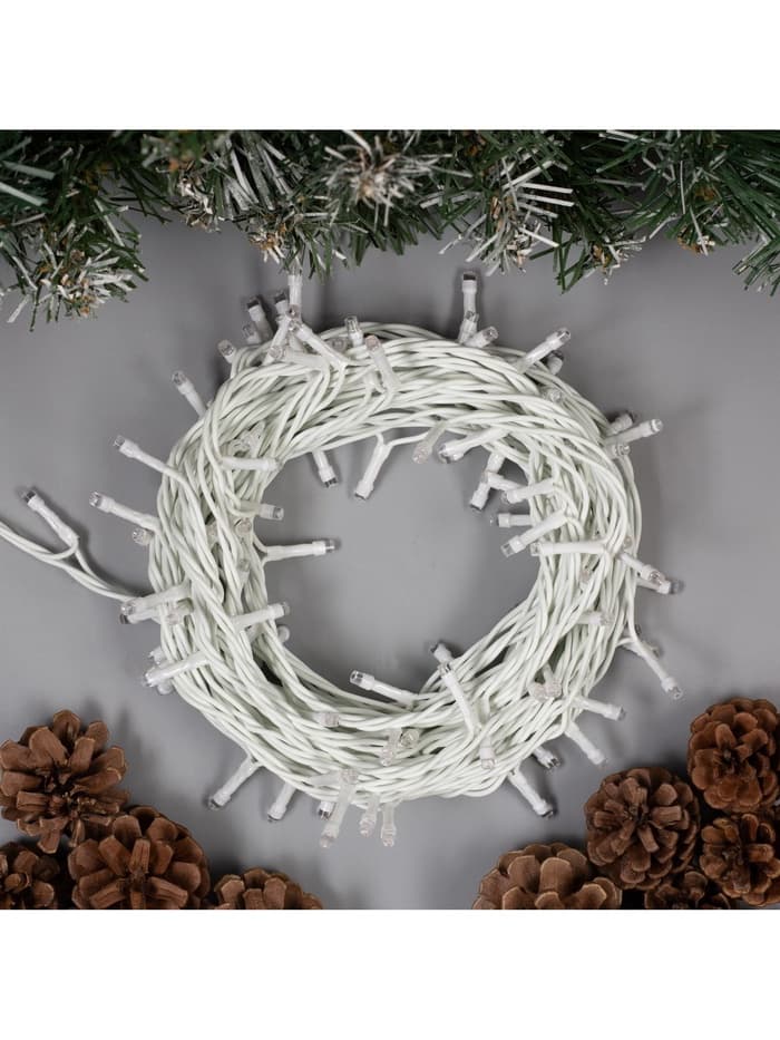 Гирлянда «Нить» 10 м, IP44, белая нить, 100 LED, свечение фиолетовое, 8 режимов, 220 В