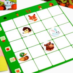 Настольная игра на пространственное мышление «Найди зверят», 20 карточек, поле, 4+