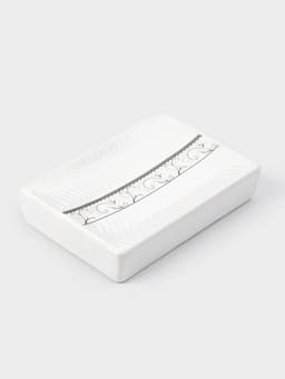 Набор аксессуаров для ванной комнаты «Завитки», 4 предмета, мыльница, дозатор для мыла, 2 стакана, белый