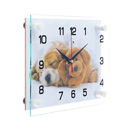 Часы настенные, интерьерные «Щенок и мишка», бесшумные, 20×26 см