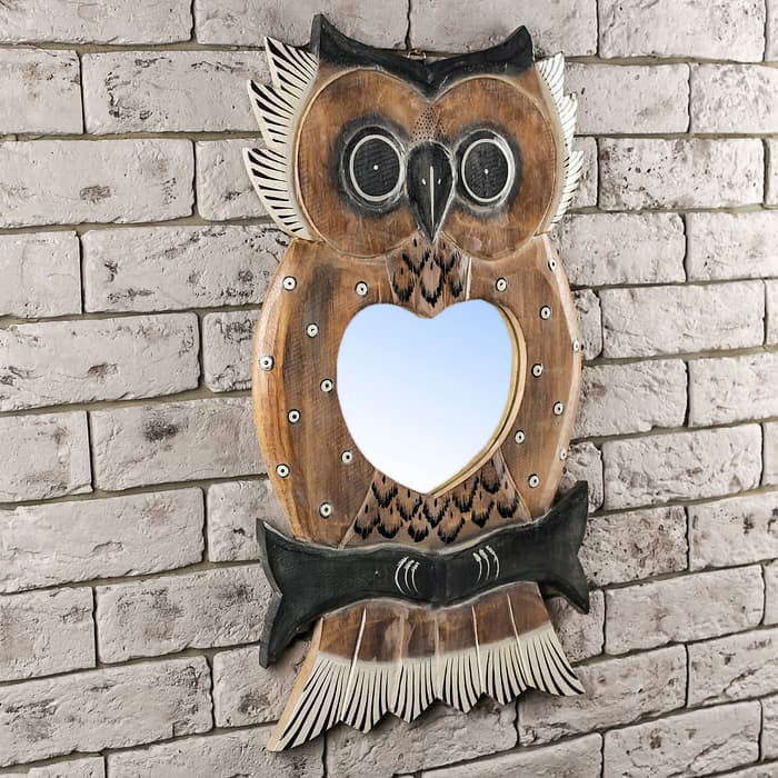 Панно зеркальное «Сова», 1.5×33×60 см