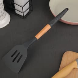 Лопатка с прорезями Доляна «Брауни», 32×7 см, серая, бежевая