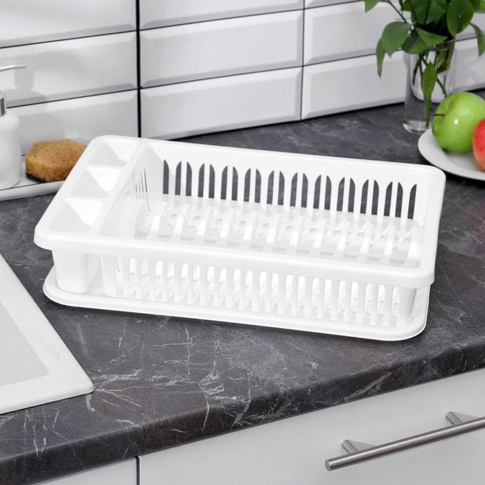 Сушилка для посуды IDEA, 42.5×27.5×9.5 см, пластик, белый