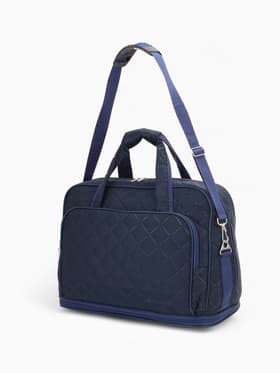 Сумка дорожная на молнии, с увеличением, 2 наружных кармана, длинный ремень, синяя