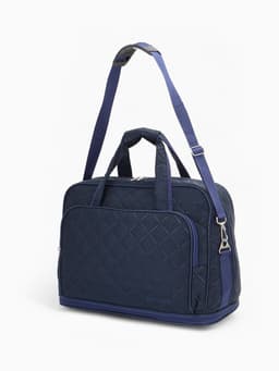 Сумка дорожная на молнии, с увеличением, 2 наружных кармана, длинный ремень, синяя