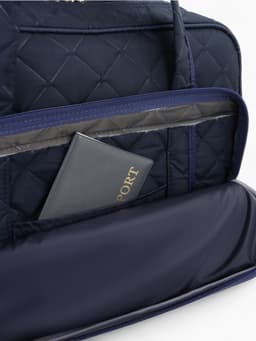 Сумка дорожная на молнии, с увеличением, 2 наружных кармана, длинный ремень, синяя