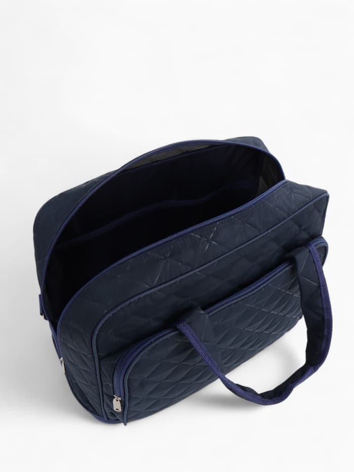 Сумка дорожная на молнии, с увеличением, 2 наружных кармана, длинный ремень, синяя