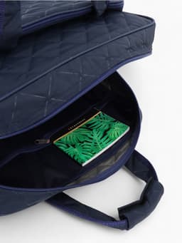 Сумка дорожная на молнии, с увеличением, 2 наружных кармана, длинный ремень, синяя