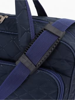 Сумка дорожная на молнии, с увеличением, 2 наружных кармана, длинный ремень, синяя