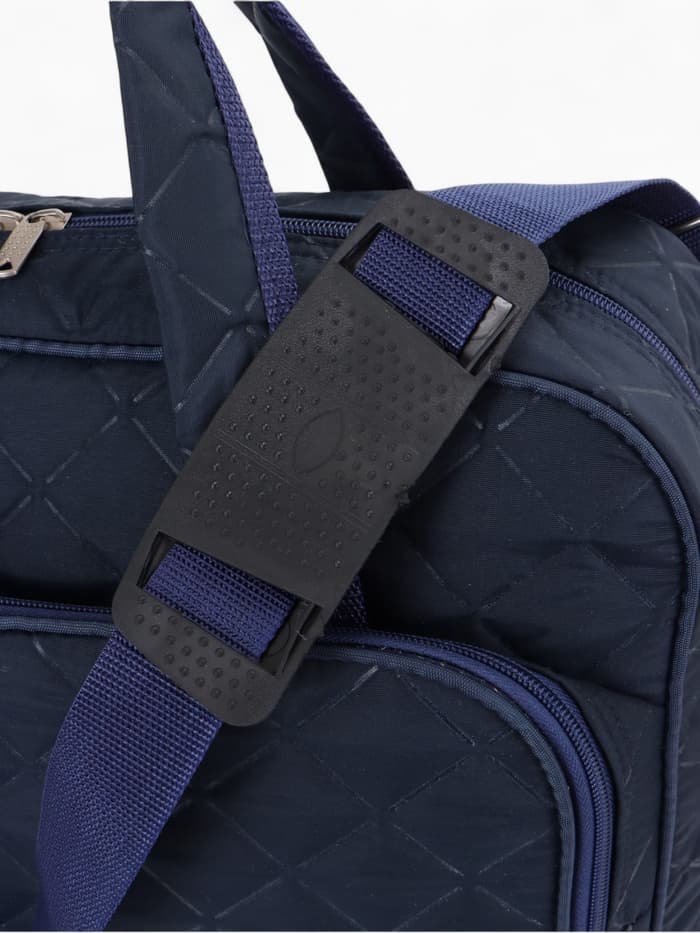 Сумка дорожная на молнии, с увеличением, 2 наружных кармана, длинный ремень, синяя