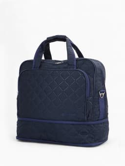 Сумка дорожная на молнии, с увеличением, 2 наружных кармана, длинный ремень, синяя