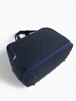 Сумка дорожная на молнии, с увеличением, 2 наружных кармана, длинный ремень, синяя