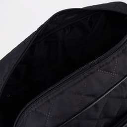 Сумка дорожная на молнии, с увеличением, наружный карман, длинный ремень, чёрная