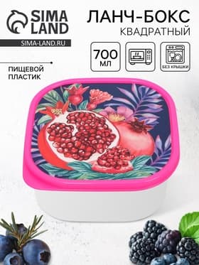Ланч - бокс квадратный «Гранат», 700 мл