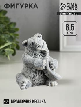 Фигурка «Медвежонок с рыбой», 6.5 см, МИКС