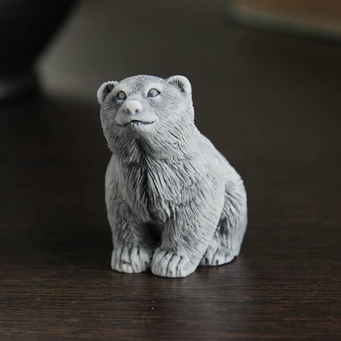 Фигурка «Медвежонок сидит», мраморная крошка, 4.5 см