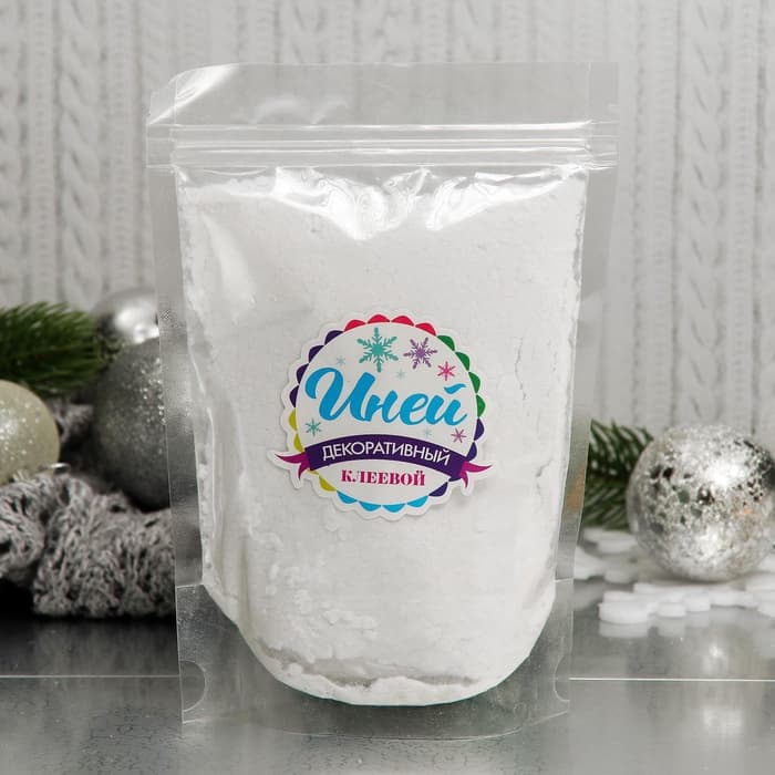 Иней искусственный клеевой для декора «Флок эффект», 120 г, белая