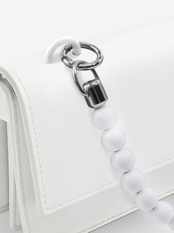 Ручка для сумки, 34×1.5 см, белая