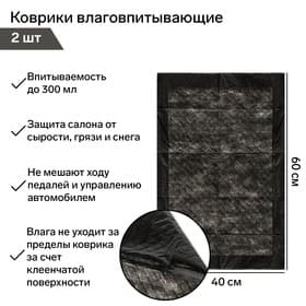 Коврики влаговпитывающие Grand Caratt, 40×60 см, водонепроницаемые, впитываемость до 300 мл, набор 2 шт.