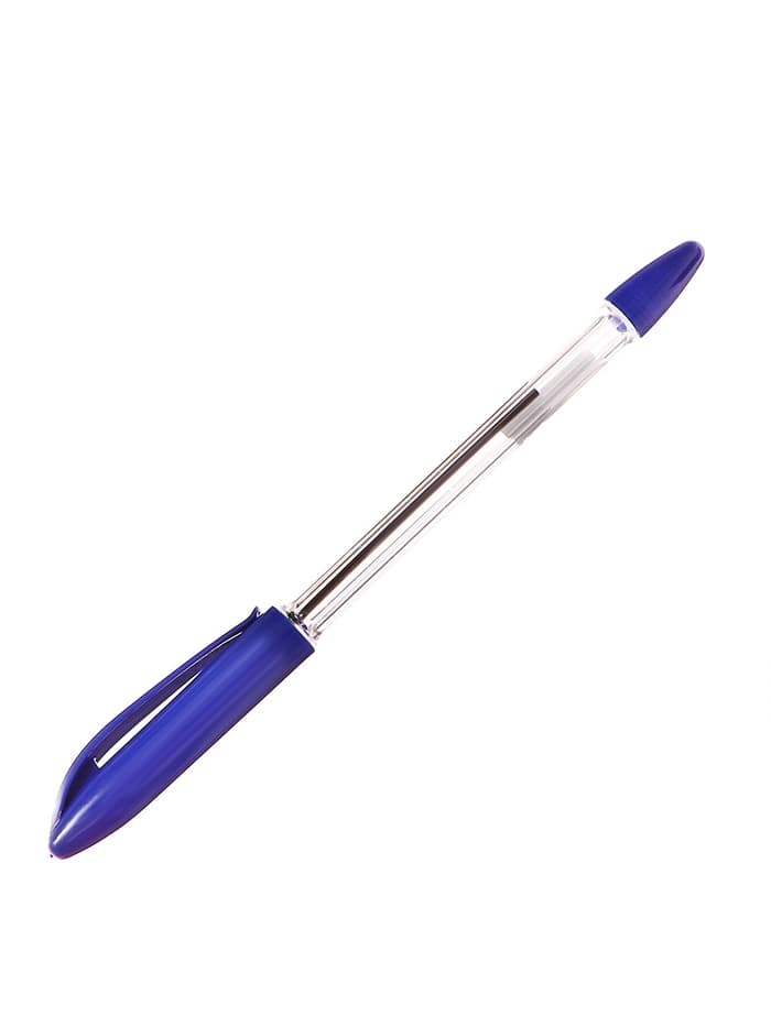 Ручка шариковая Calligrata, синий стержень, узел 0.5 мм, прозрачный корпус, резиновый упор