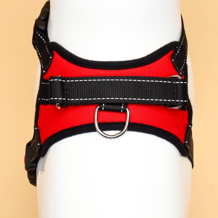 Шлейка К7, размер S, ОГ 44-55 см, вес 5-9 кг, мягкая, светоотражающая, красная