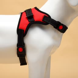 Шлейка К7, размер М, ОГ 52-66 см, вес 9.5-17.5 кг, мягкая, светоотражающая, красная