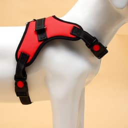 Шлейка К7, размер L, ОГ 64-86 см, вес 18-27.5 кг, мягкая, светоотражающая, красная