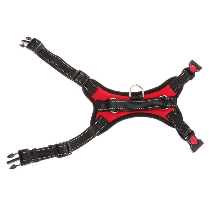 Шлейка К7, размер L, ОГ 64-86 см, вес 18-27.5 кг, мягкая, светоотражающая, красная