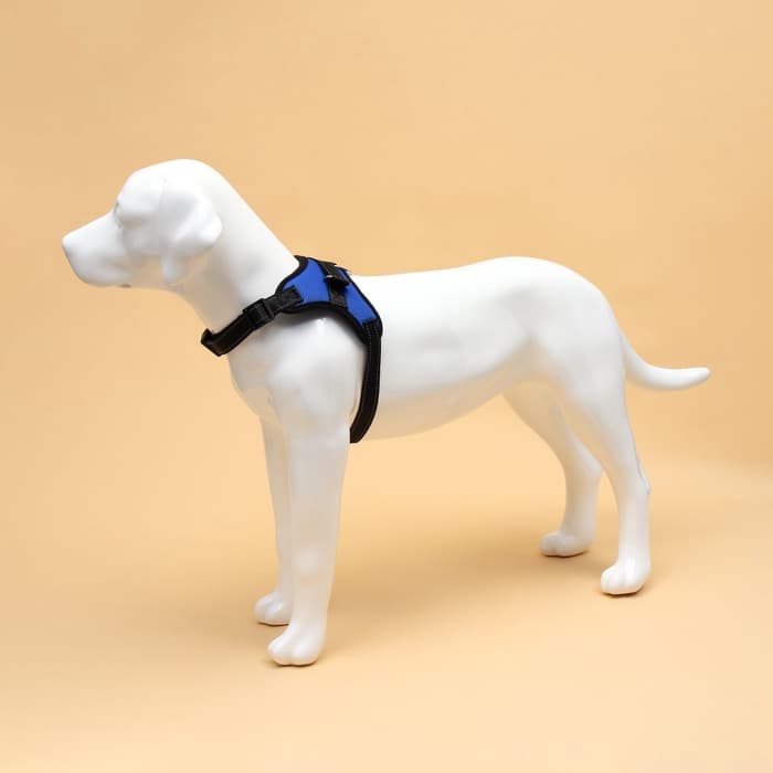 Шлейка К7, размер М, ОГ 52-66 см, вес 9.5-17.5 кг, мягкая, светоотражающая, синяя