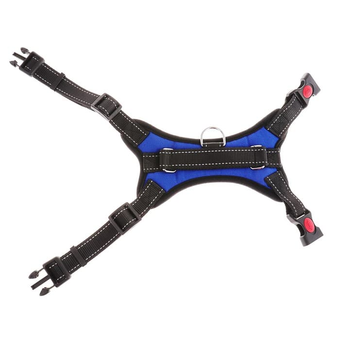 Шлейка К7, размер М, ОГ 52-66 см, вес 9.5-17.5 кг, мягкая, светоотражающая, синяя