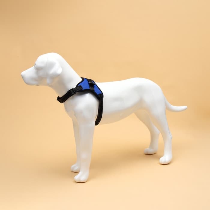 Шлейка К7, размер XL, ОГ 74-92 см, вес 28-47.5 кг, мягкая, светоотражающая, синяя