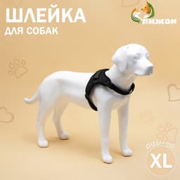 Шлейка К7, размер XL, ОГ 74-92 см, вес 28-47.5 кг, мягкая, светоотражающая, чёрная