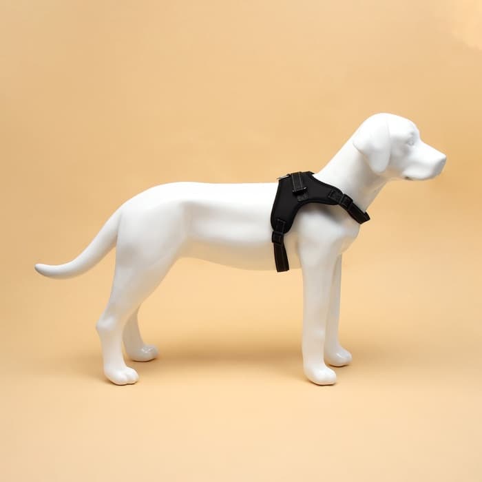 Шлейка К7, размер XL, ОГ 74-92 см, вес 28-47.5 кг, мягкая, светоотражающая, чёрная