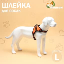 Шлейка улучшенная К7, размер L, ОГ 64-86 см, вес 18-27.5 кг, мягкая, светоотражающая, оранжевая