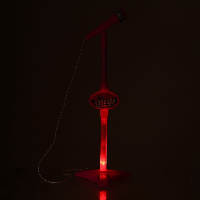 Микрофон ZABIAKA Микрофон на стойке «Ты звезда», высота 80 см, розовый