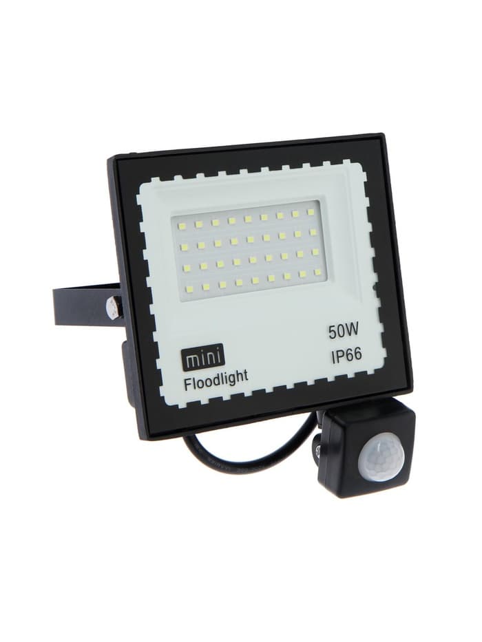 Прожектор светодиодный, 50 Вт, 4000 Лм, 6500К, Датчик движения, IP66