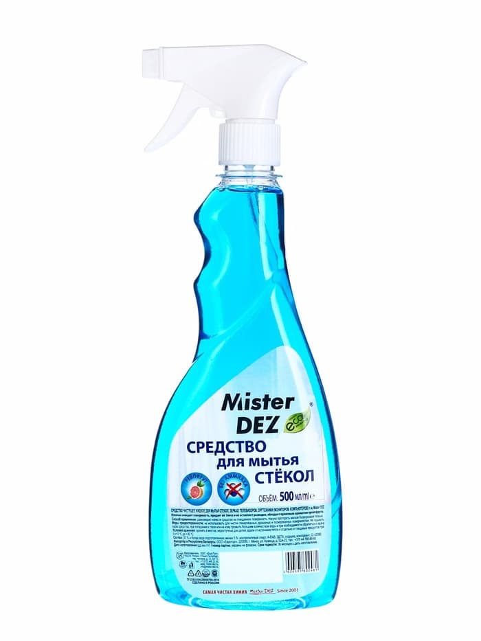 Средство для мытья стёкол и зеркал Mister DEZ, грейпфрут, 500 мл