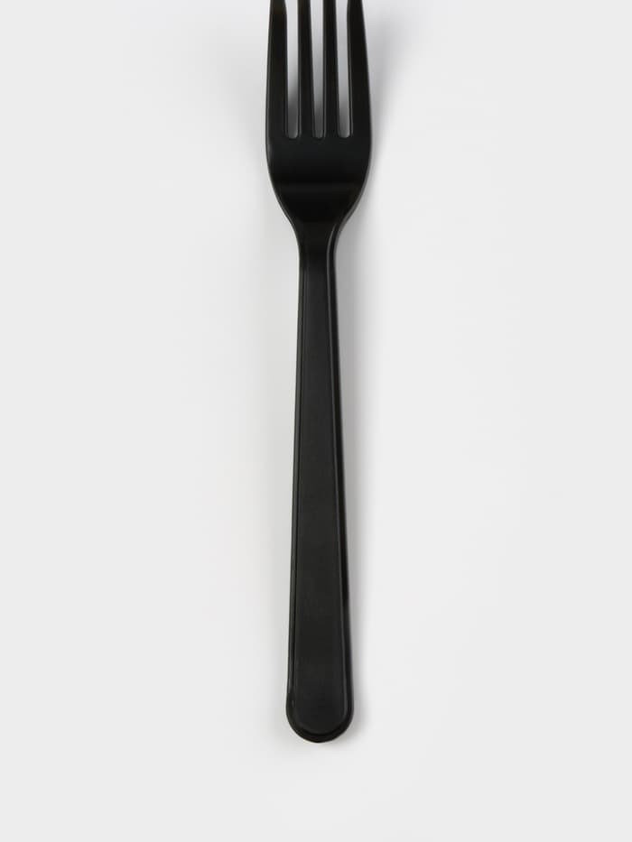Вилка пластиковая одноразовая чёрная «Премиум», 18 см