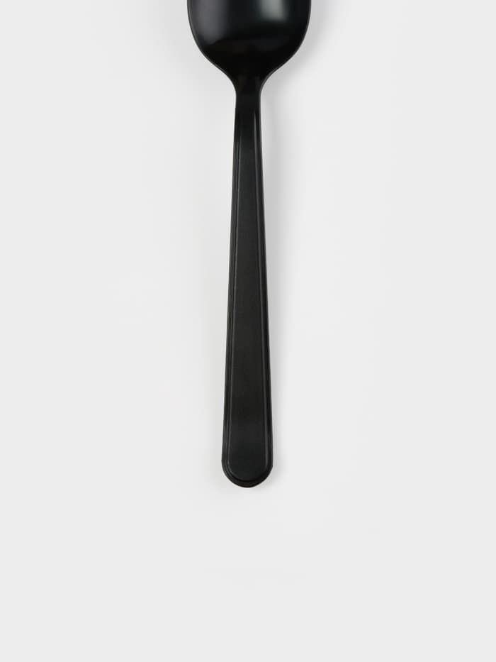 Ложка одноразовая для фуршета «Премиум», 18 см, пластик, чёрная