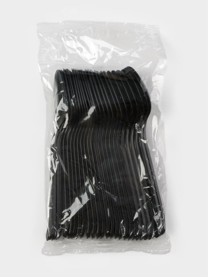 Ложка одноразовая для фуршета «Премиум», 18 см, пластик, чёрная