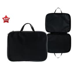 Папка с ручками текстильная А4, 350×270×20 мм, Calligrata «Офис», нейлон 600D, двуцветный кант, чёрная