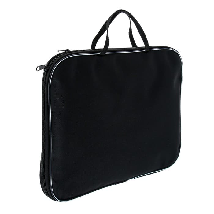 Папка с ручками текстильная А4, 350×270×20 мм, Calligrata «Офис», нейлон 600D, двуцветный кант, чёрная