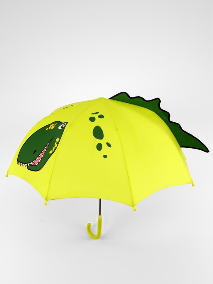 Зонт - трость детский «Динозавр», механический, 8 спиц, R=35/46 см, d=70 см, зелёный