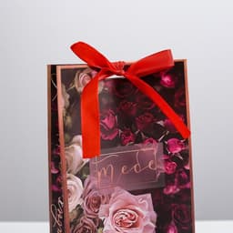 Пакет подарочный с лентой, упаковка, «Счастливых моментов», 13×23×7 см