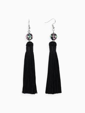 Серьги ассорти «Кисти», муранское стекло, чёрные, L кисти 8.5 см