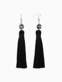 Серьги ассорти «Кисти», муранское стекло, чёрные, L кисти 8.5 см