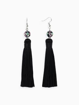 Серьги ассорти «Кисти», муранское стекло, чёрные, L кисти 8.5 см