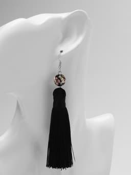 Серьги ассорти «Кисти», муранское стекло, чёрные, L кисти 8.5 см