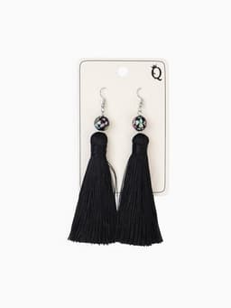 Серьги ассорти «Кисти», муранское стекло, чёрные, L кисти 8.5 см