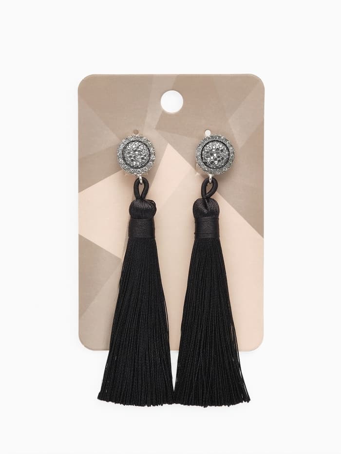 Клипсы для ушей QF «Кисти», цвет чёрный, L кисти 7 см